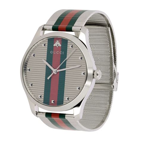 gucci mens 7 1 2 authentic link slvr watch wks|neiman marcus Gucci.